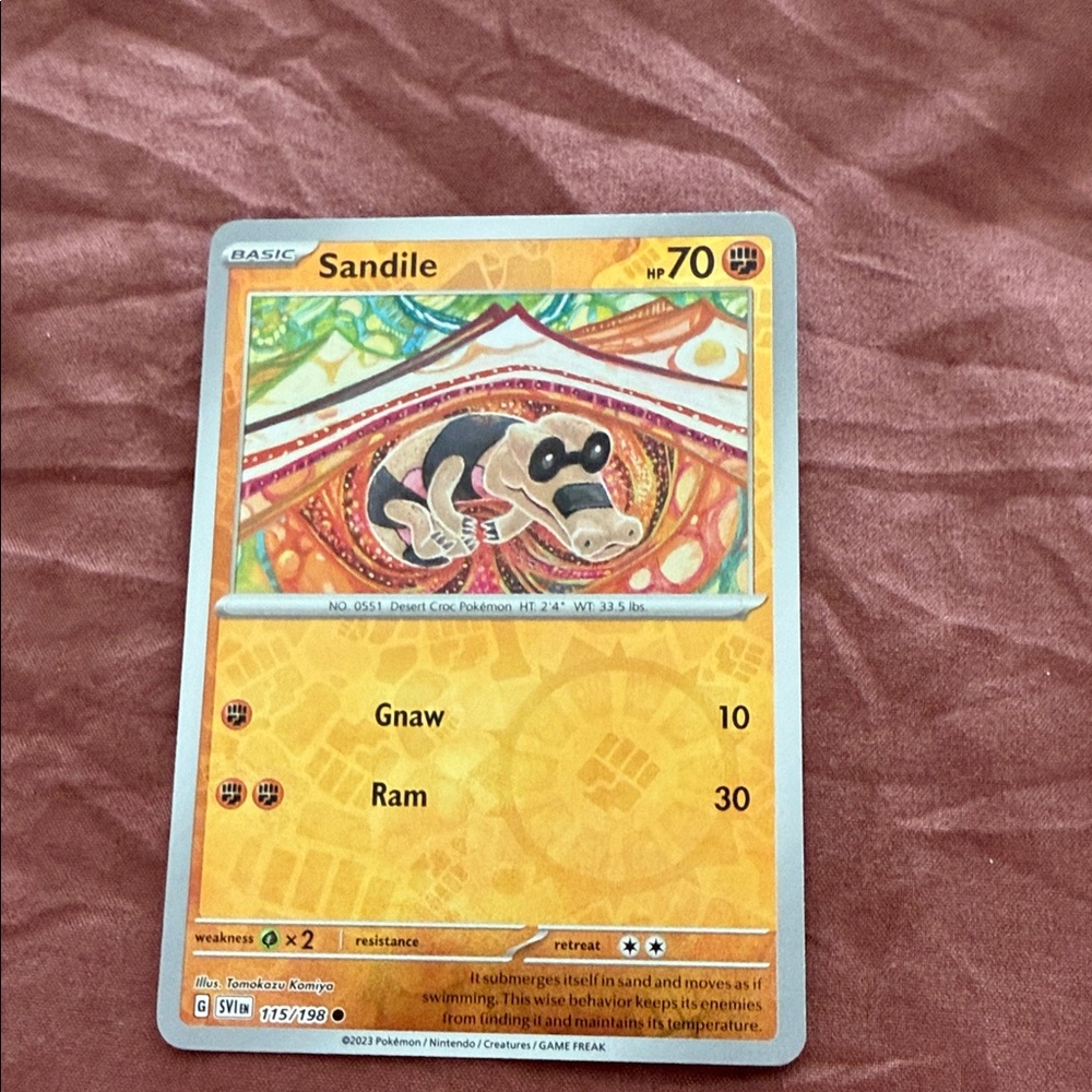 Sandile Trading Card with Vibrant Orange and Yellow